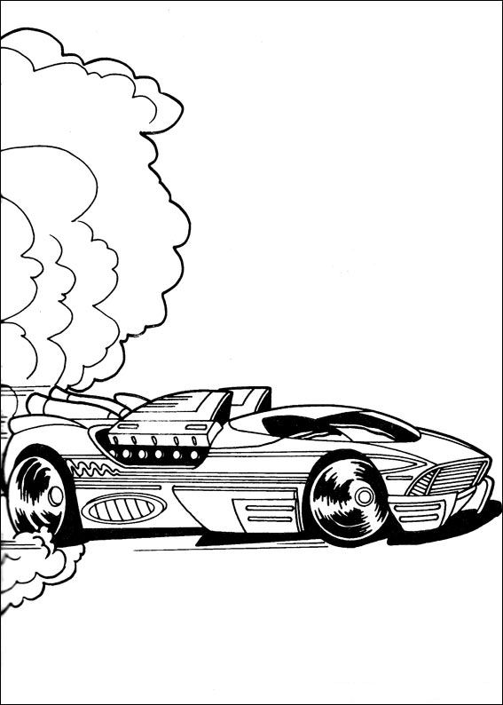 Plansa de colorat cu Hot Wheels 4 34